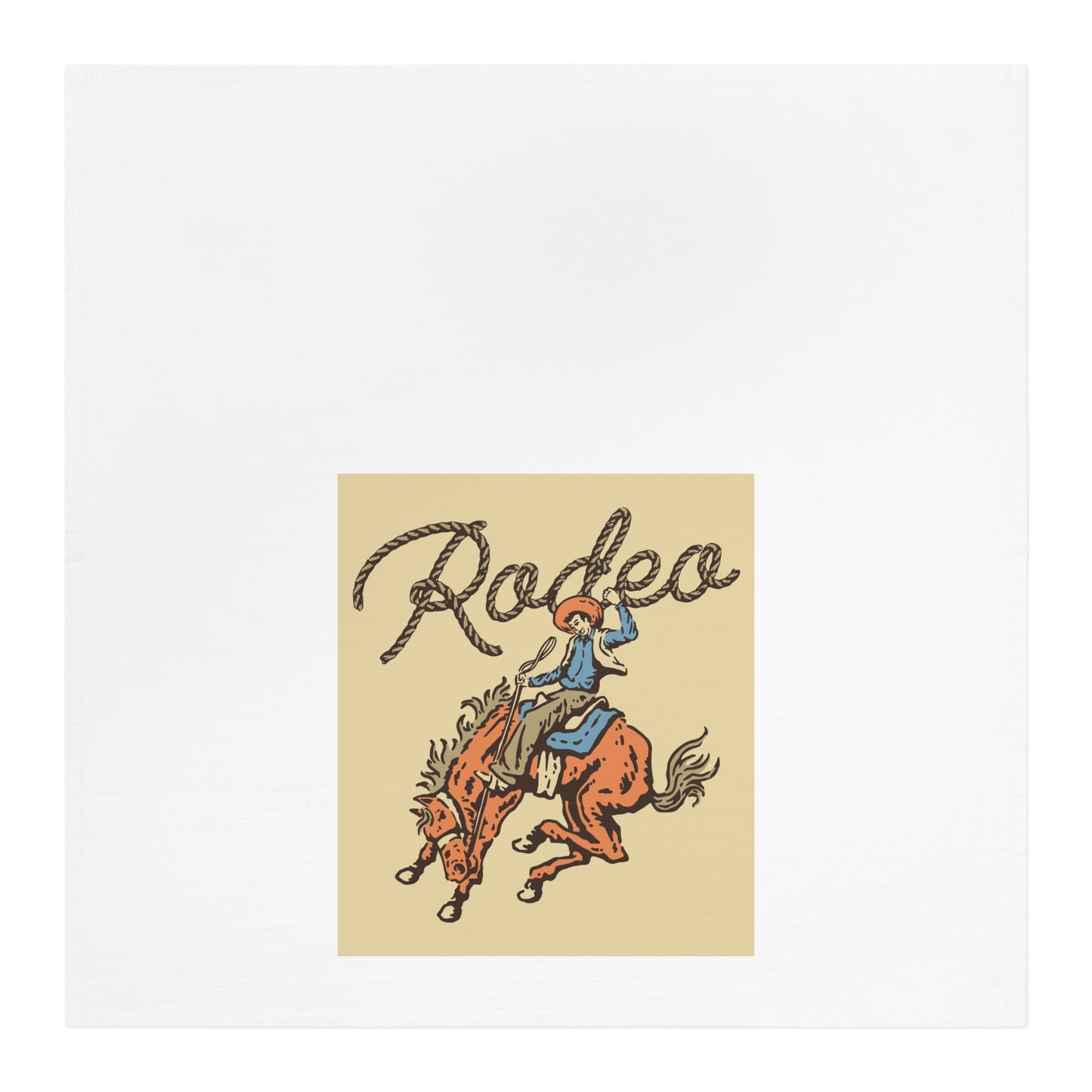 Vintage Rodeo -Themed Cotton Tea Towel for Rodeo Life Lovers