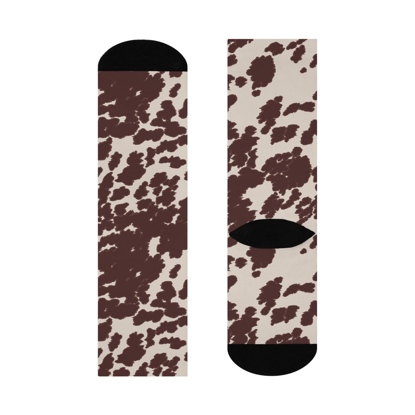 Cow Print Cushioned Crew Socks - Cozy, Fun, Stylish, Unique Gift, Perfect for Everyday Wear, Animal Print Lovers, Fashion Accessories