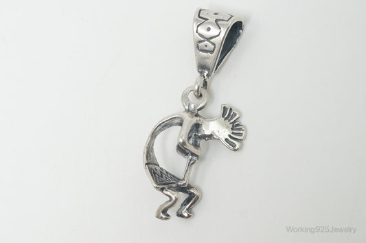 Vintage Native American Dancing Kokopelli Sterling Silver Pendant