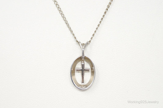 Vintage Designer Marvel Cross Sterling Silver Necklace
