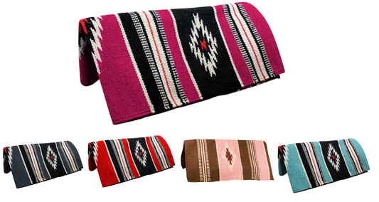 Handwoven Navajo-Inspired Acrylic Western Horse Saddle Blanket – 32" x 64", Southwest Aztec Design, Decorative, Great for Riding, Display, or Home Decor
