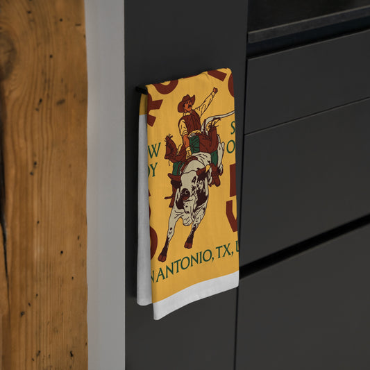 Vintage Rodeo Cowboy Tea Towel - Western Home Decor