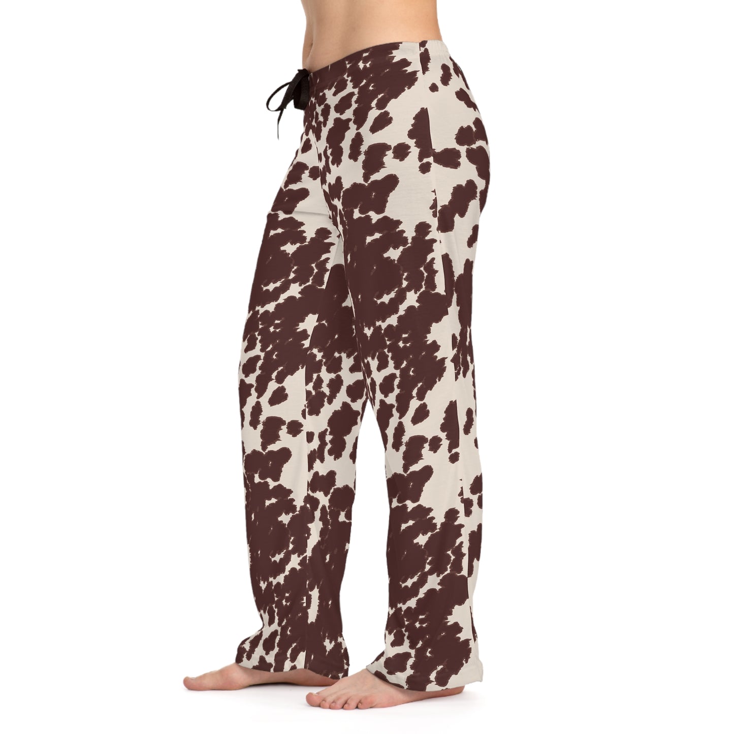 Chic Cow Print Women's Pajama Pants, Cozy Sleepwear, Lounge Wear, Gift for Her, Relaxation Pants, Trendy Bedding Essentials
