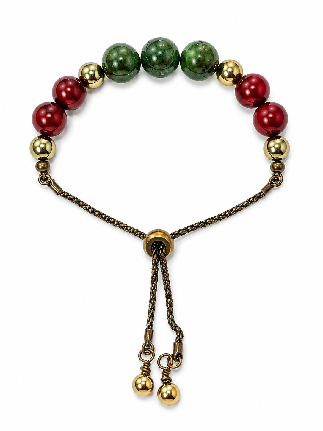 Chrysoberyl, Red Agate & Hematite Adjustable Bracelet