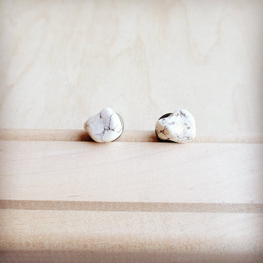 White Turquoise Stud Earrings 224k