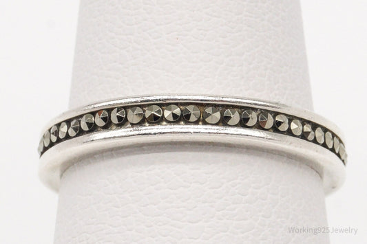 Vintage Designer Boma Marcasite Sterling Silver Ring - Size 6