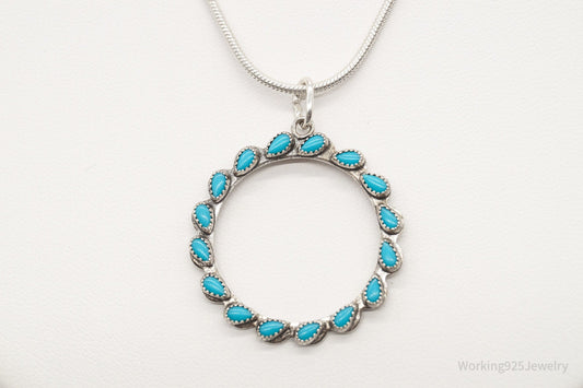 Vintage Native American Turquoise Sterling Silver Necklace