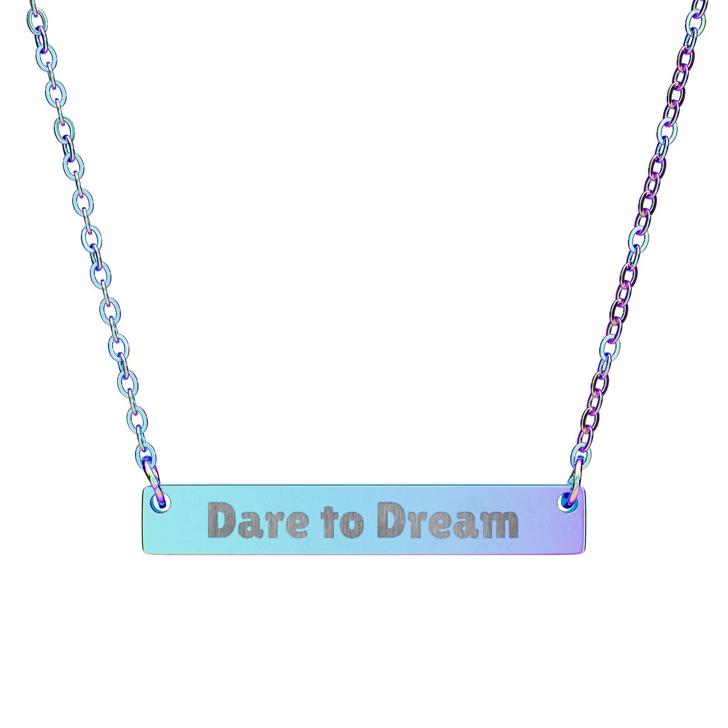 Dare to Dream - Bar Necklace - Engraved 'Dare to Dream'