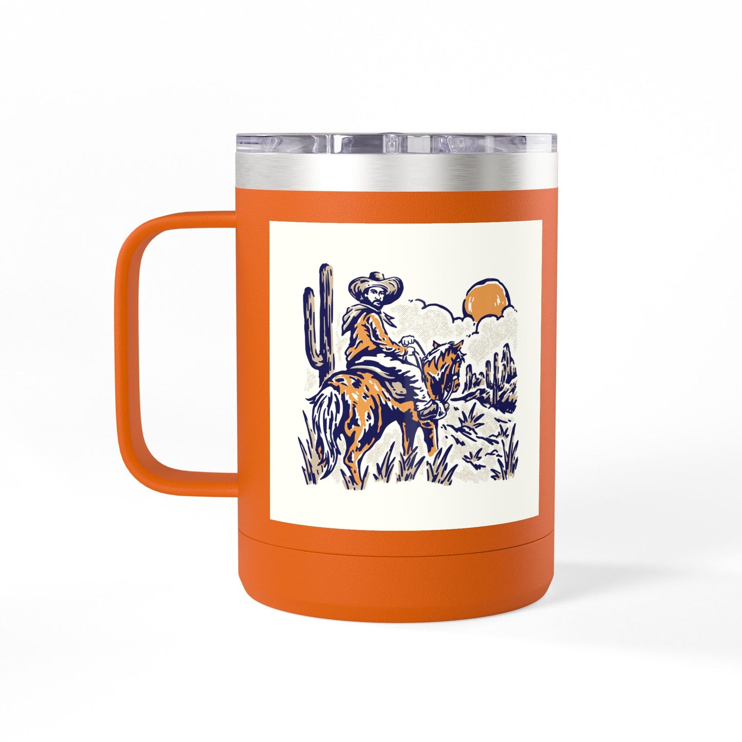 Cowboy Sunrise Serenity Coffee Mug Tumbler, 15oz - Motivational Gift for Coffee Lovers, Inspirational Drinkware, Kitchen Décor