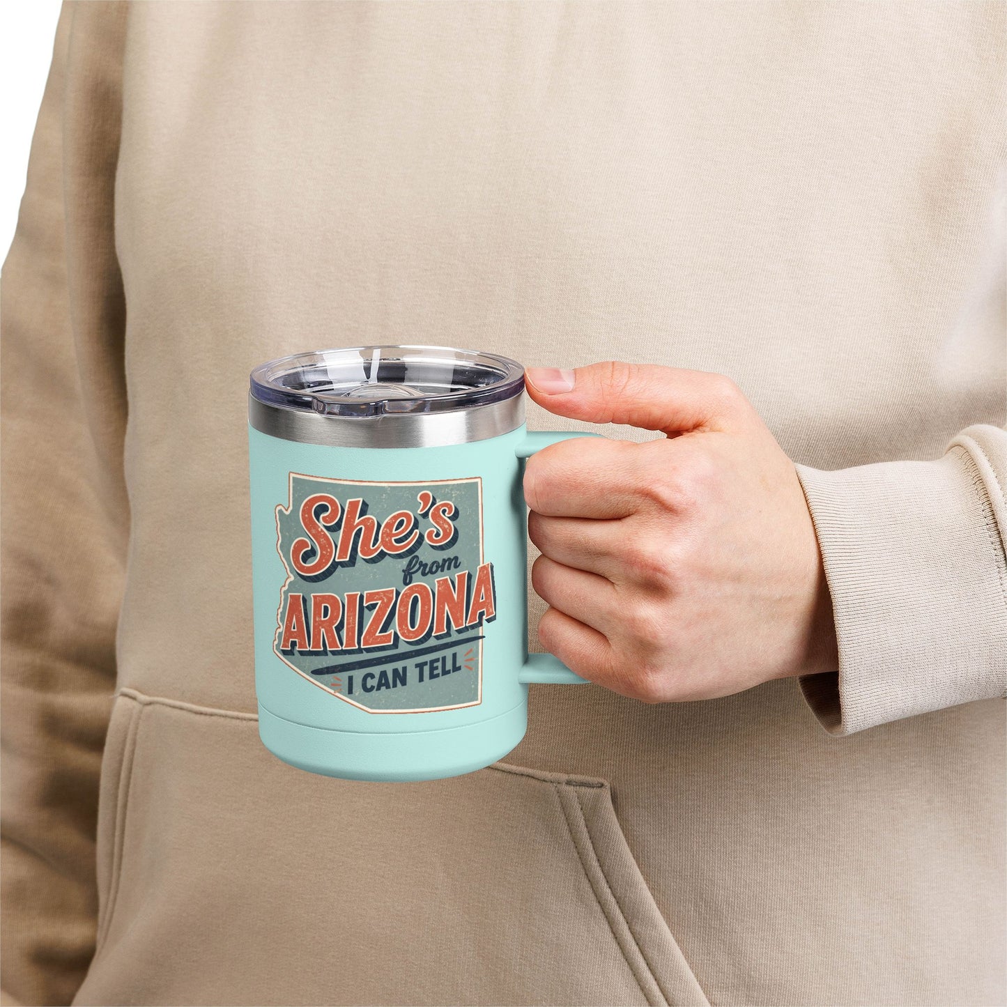 She's From Arizona 15oz Tumbler Mug — Retro State Pride Coffee Cup