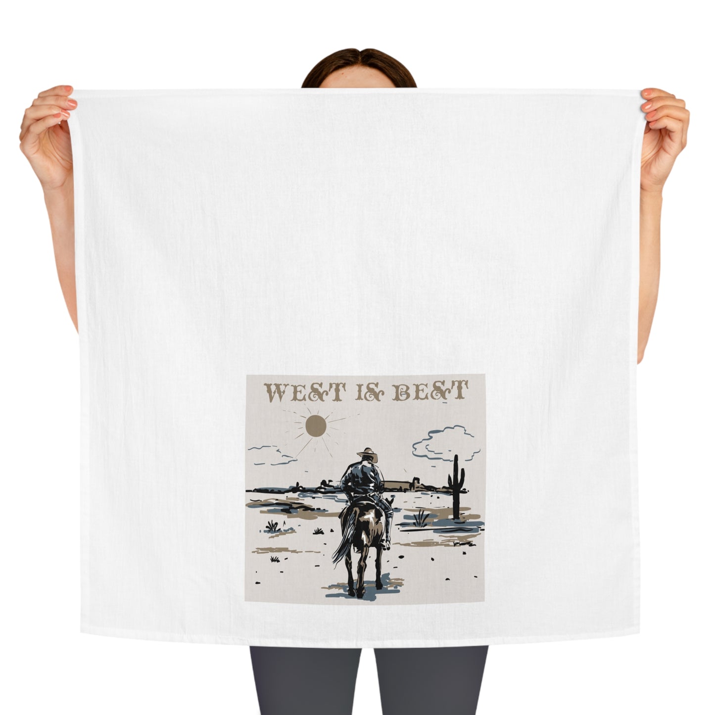 West is the Best - Rustic Western Tea Towel - "West is Best" Design
