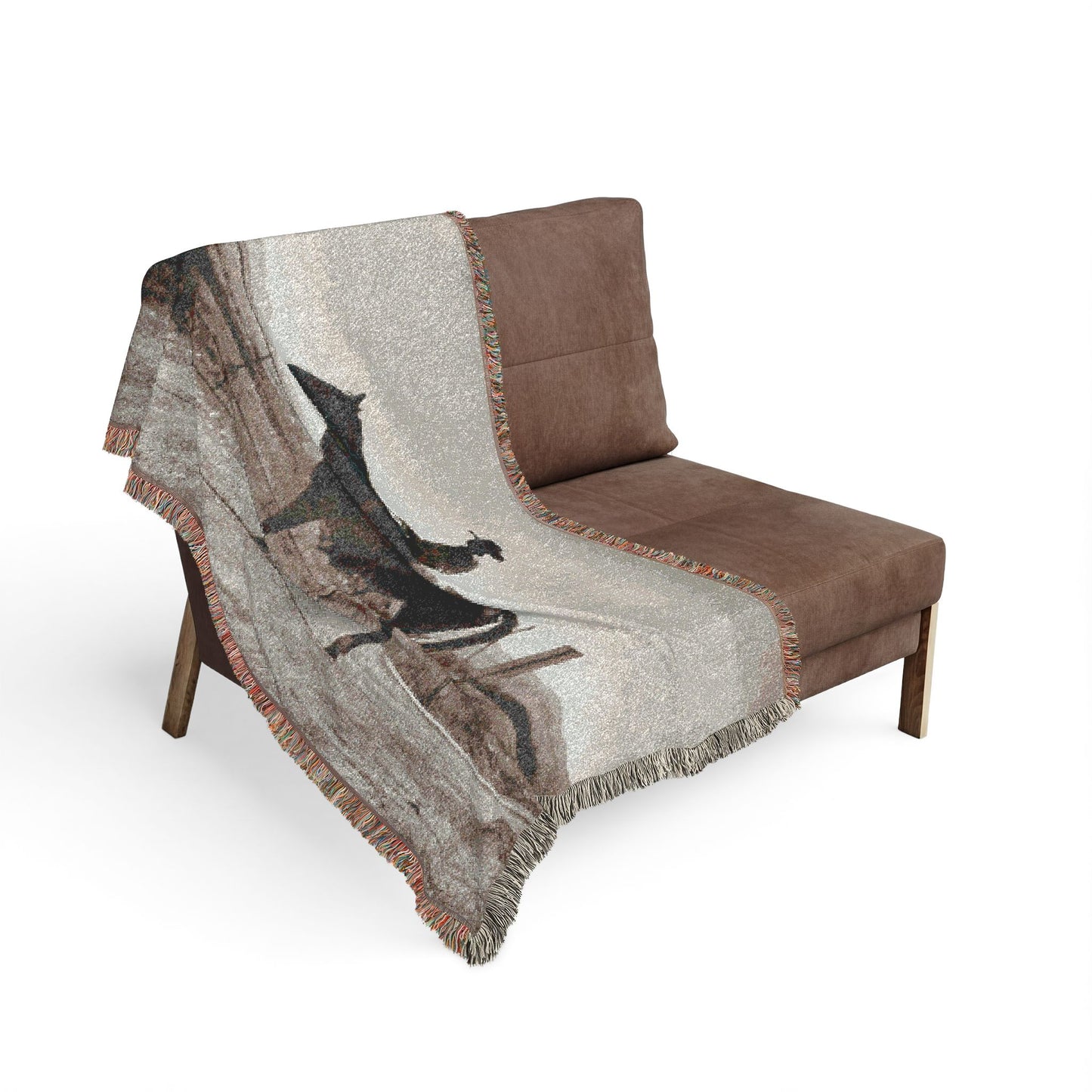 Cowboy Horse Woven Blanket — Rustic Western Decor Throw for Ranchers & Equestrians