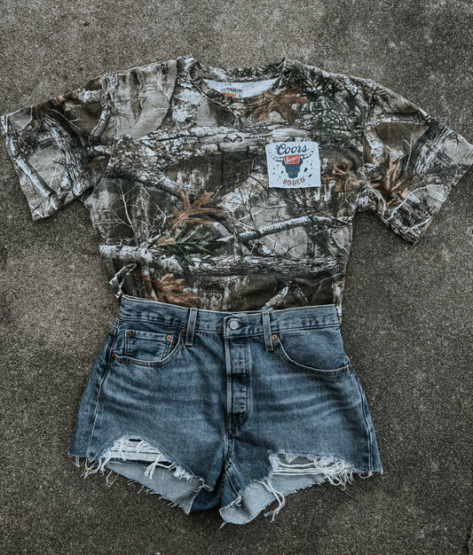 Upcycled Coors Banquet Rodeo Realtree Camo Rework (One-of-One) | Size XL Shirt