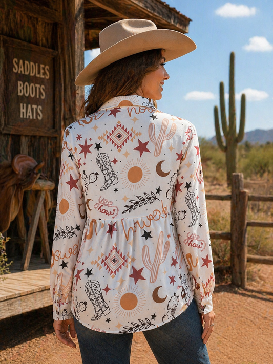 Yeehaw Howdy Cinched Back Shirt