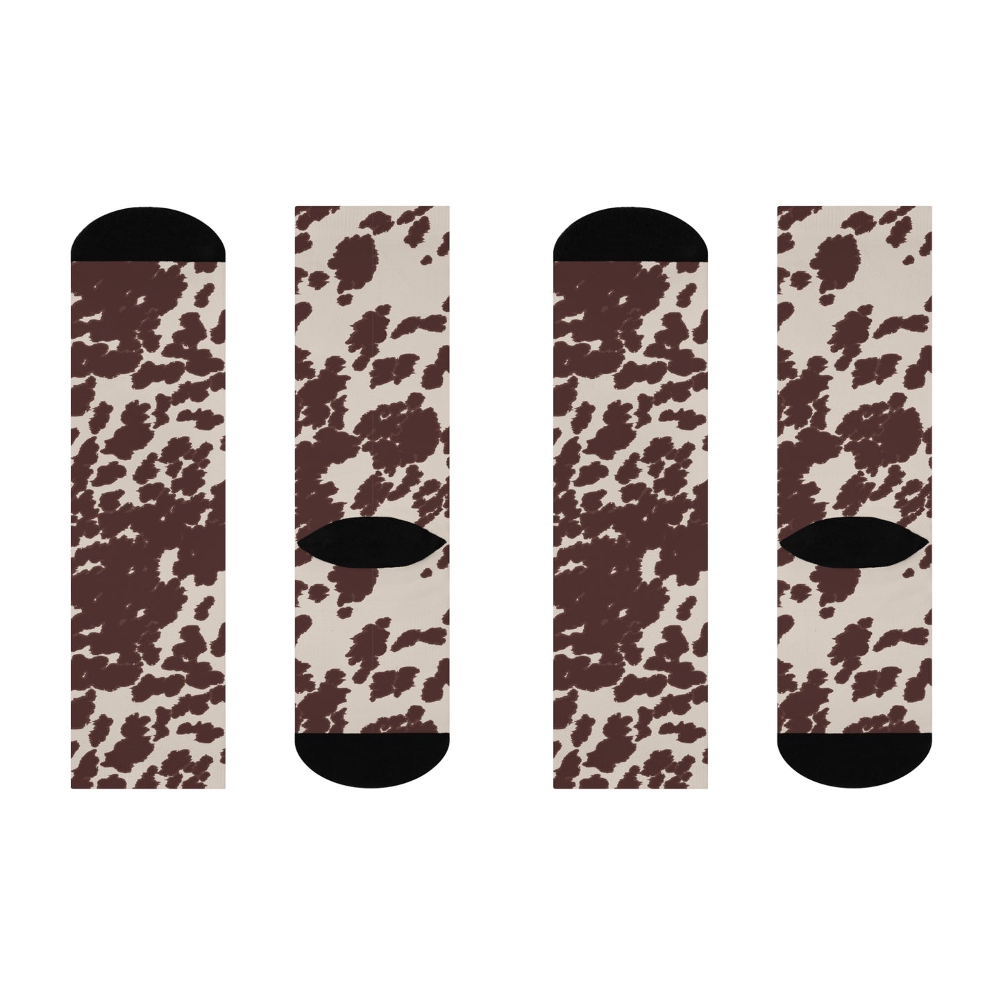 Cow Print Cushioned Crew Socks - Cozy, Fun, Stylish, Unique Gift, Perfect for Everyday Wear, Animal Print Lovers, Fashion Accessories