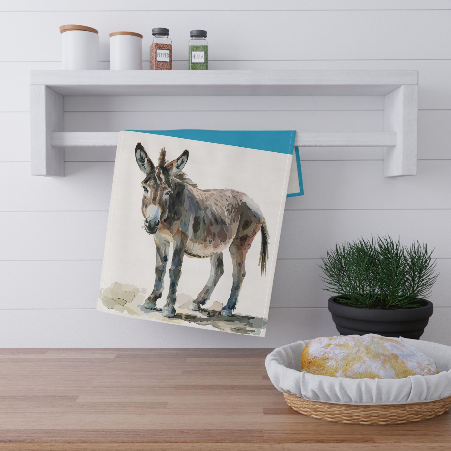 Donkey Art Tea Towels - Farmhouse Kitchen Decor, Gift for Animal Lovers, Rustic Home Accents, Unique Kitchen Gifts, Country Style Towels