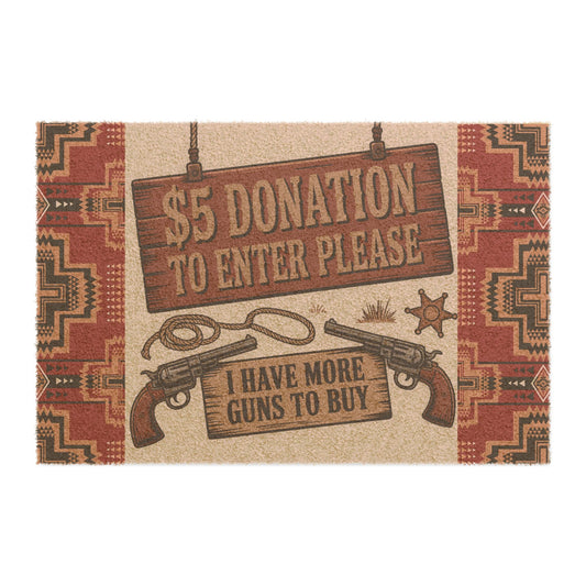 Western-Inspired Doormat, Rustic Entryway Mat, Cowboy Theme Welcome Mat, Home Decor, Fundraiser Donation Sign