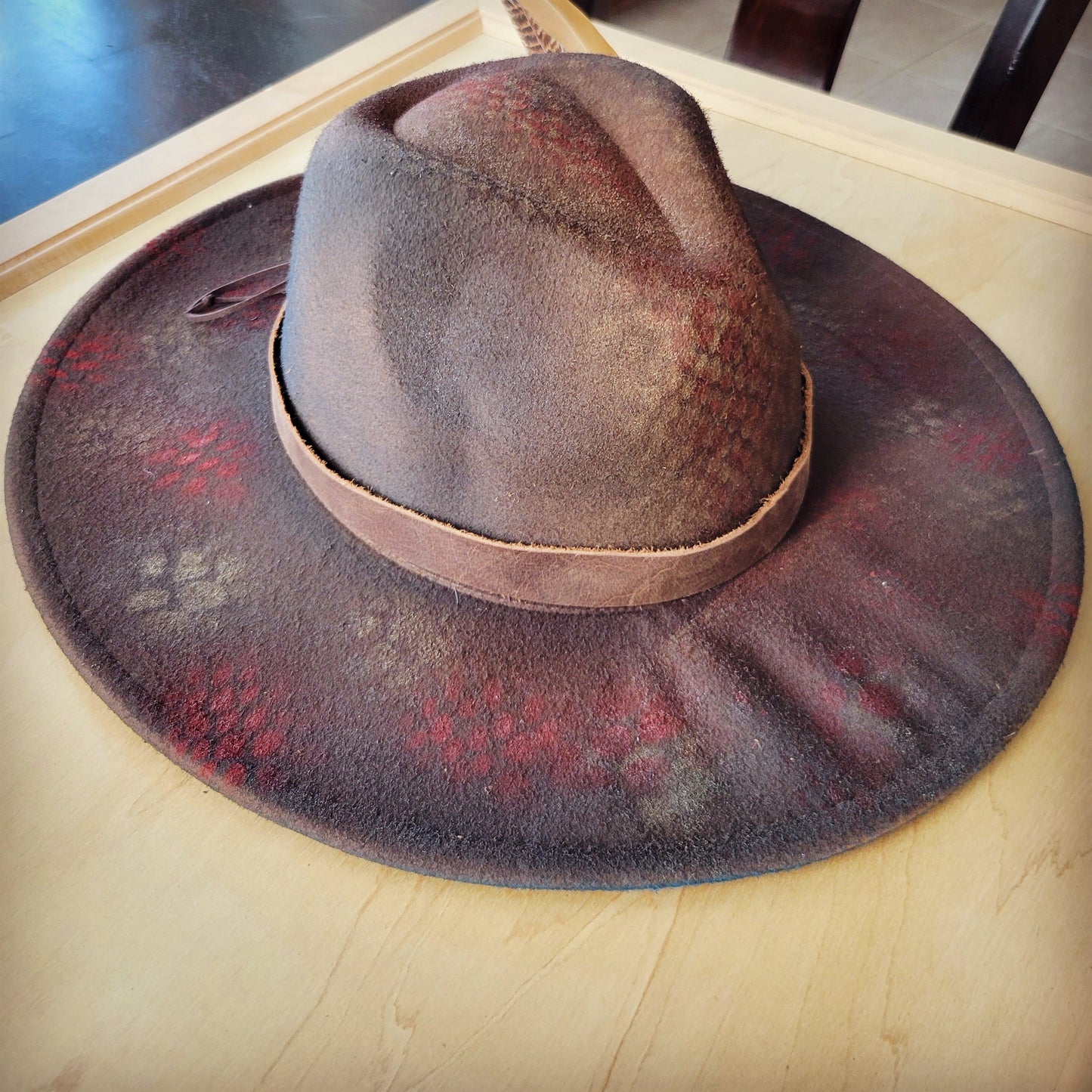 CUSTOM Hand-Painted Cowgirl Western Boho Hat A111