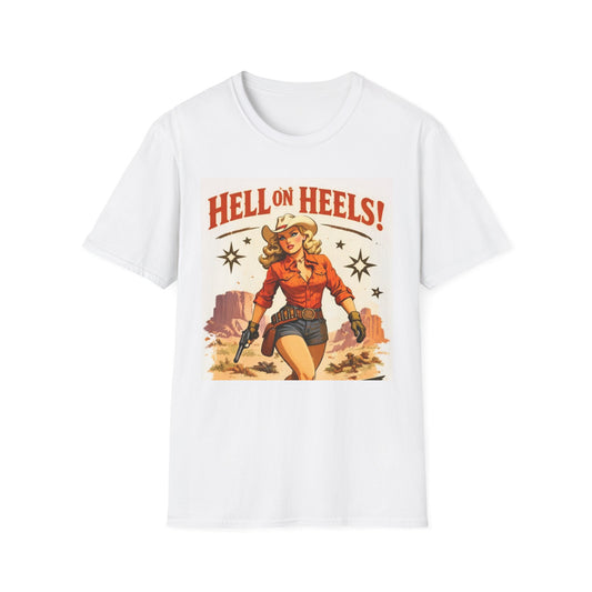 Hell on Heels Vintage Cowgirl T-Shirt Top