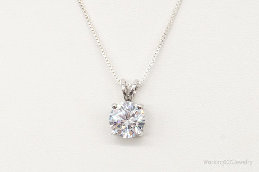 Vintage FAS Large Cubic Zirconia Sterling Silver Necklace