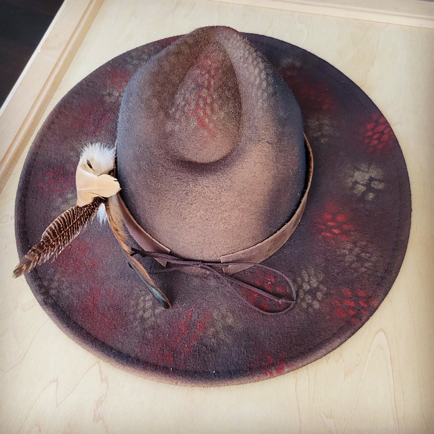 CUSTOM Hand-Painted Cowgirl Western Boho Hat A111