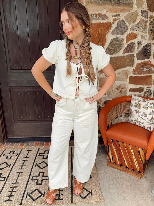 The Georgia Denim Pant Set-Extra Small