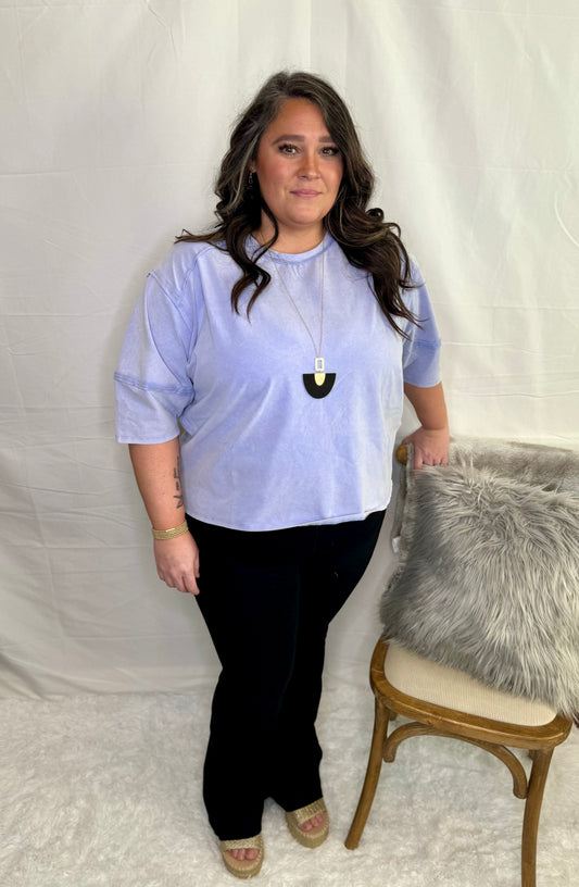 The Go To Casual Top Plus Size- Lavender