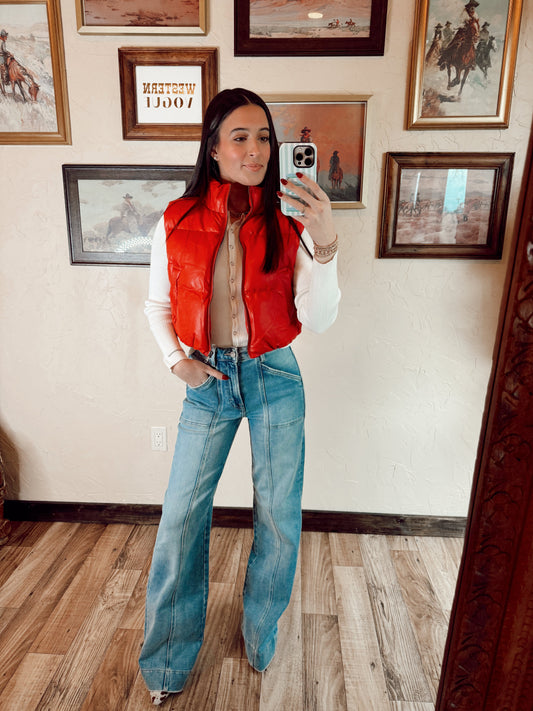 The Paxton Vest in Red