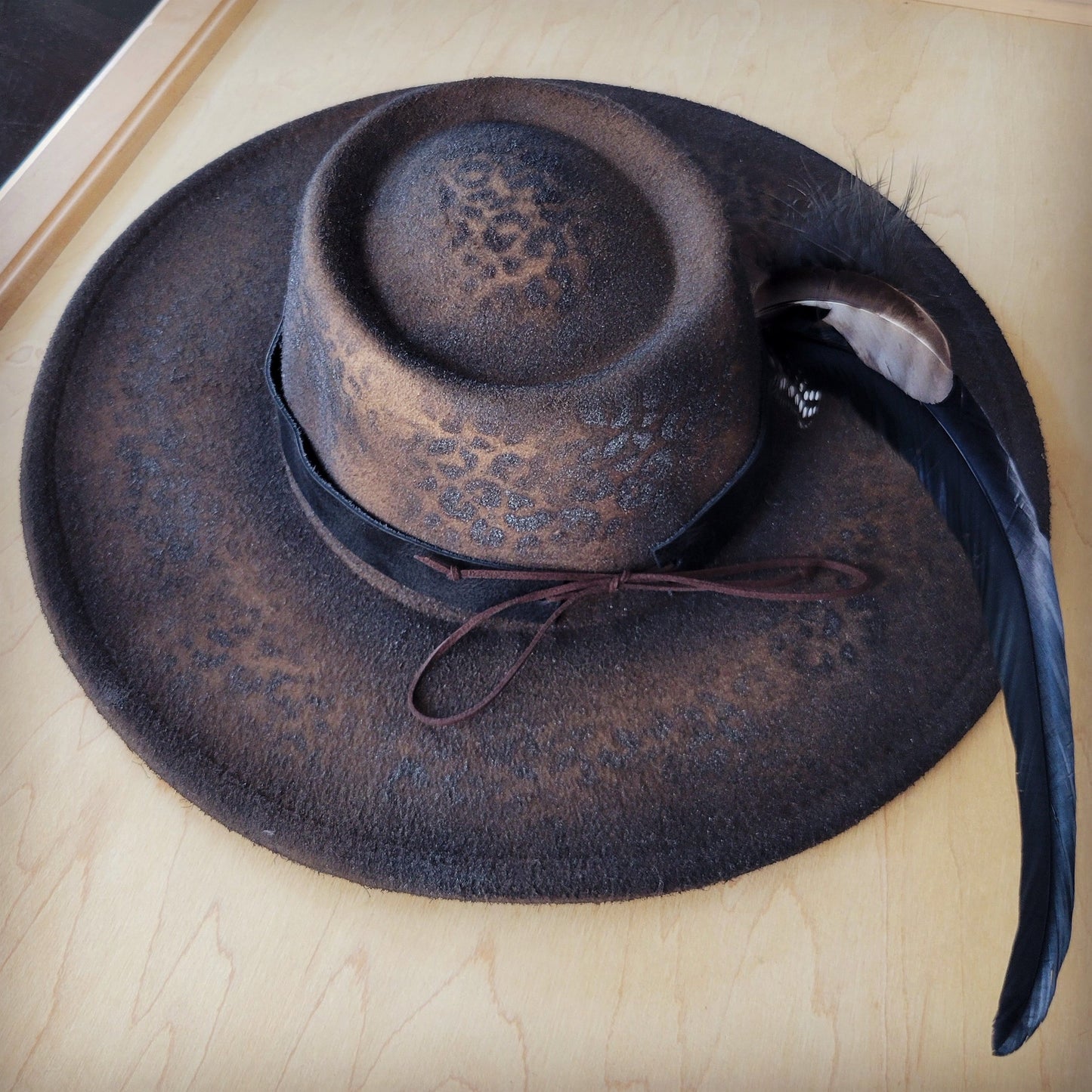 CUSTOM Hand-Painted Cowgirl Western Boho Hat A100