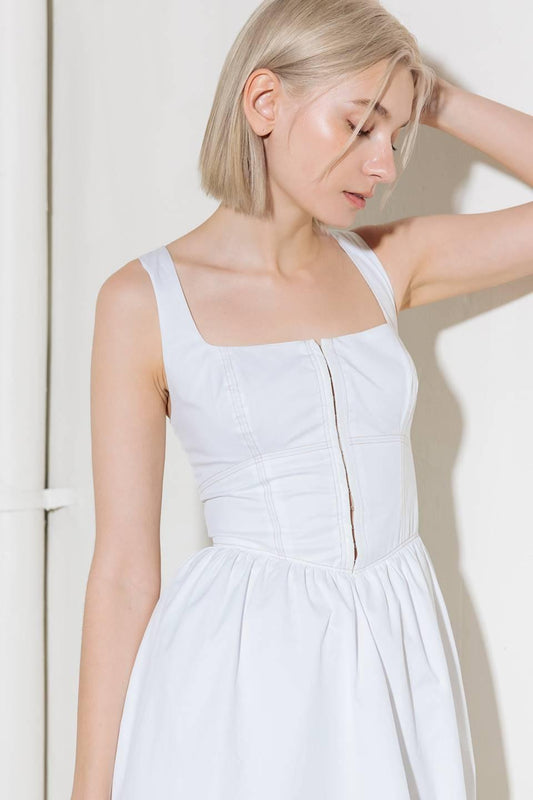 CATCH THE SUN IN WHITE WOVEN MIDI DRESS