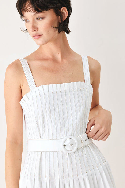 THE WEEKEND IN NANTUCKET WOVEN MIDI DRESS