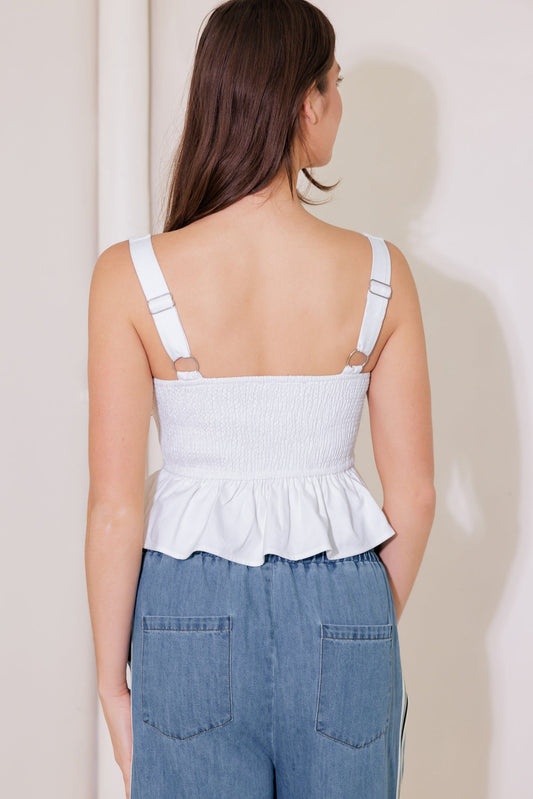 IN THIS MOMENT WHITE WOVEN TOP