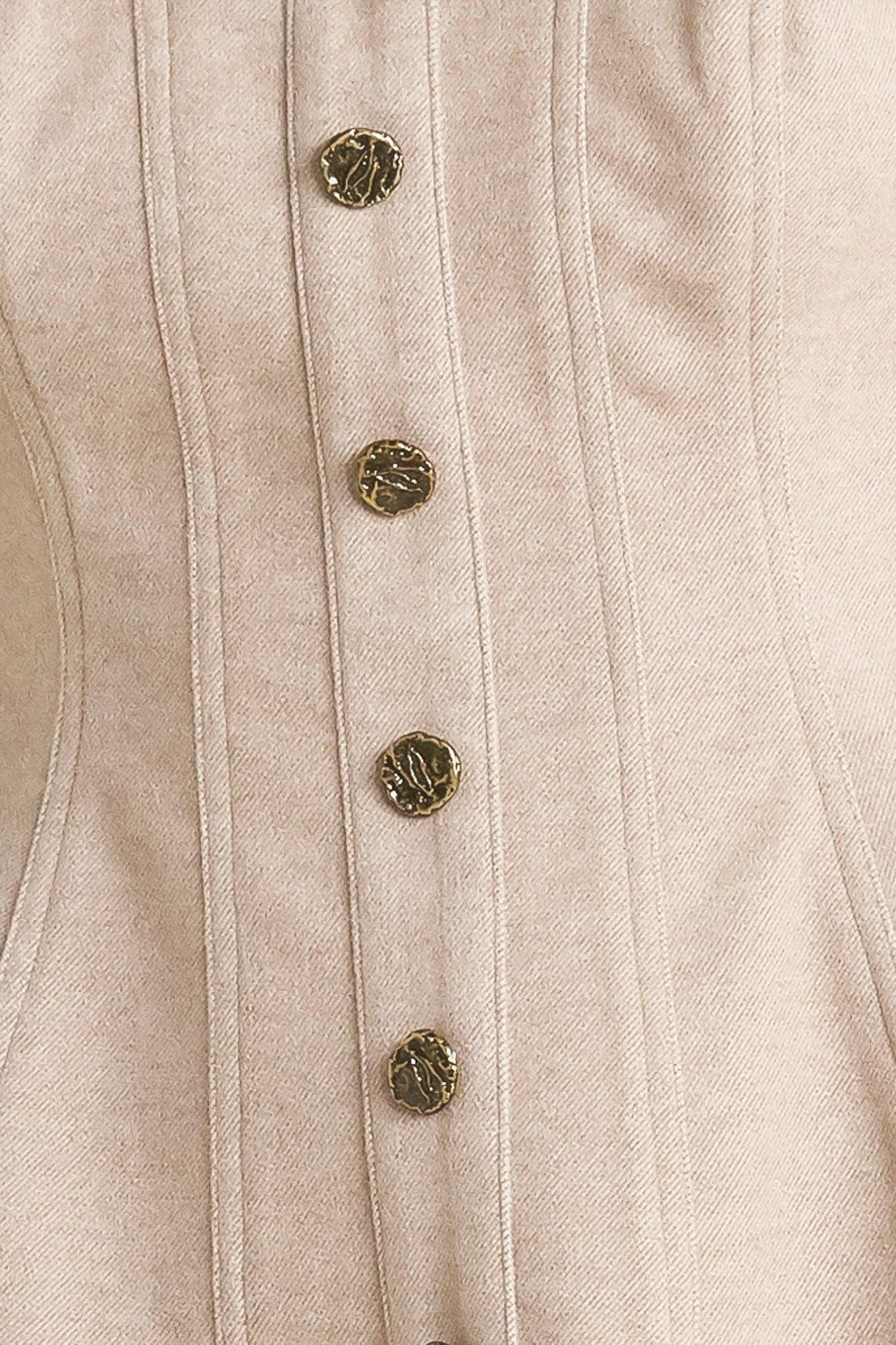 MODERN CORSET MOCHA KNIT TOP