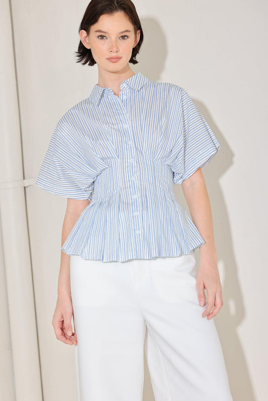 SKYLINE STRIPE WOVEN TOP