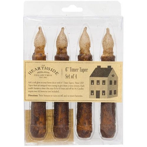 Package of 4 Burnt Mustard Timer Tapers