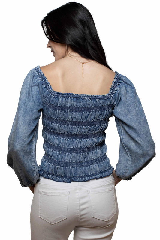 Honey Creek Bohemian Denim - Women's Western Blouse
