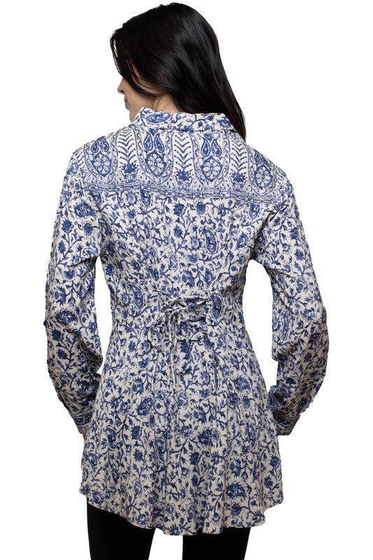 Honey Creek Chinoiserie Print - Women's Western Blouse
