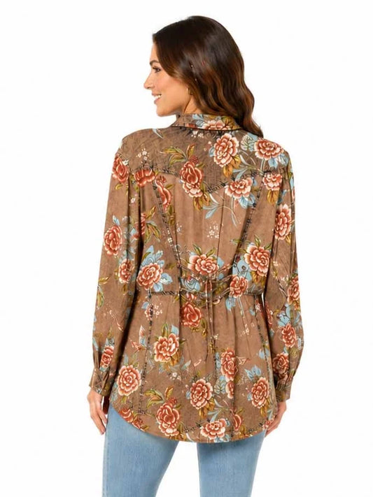 Honey Creek Flowing Flowers - Women's Western Blouse