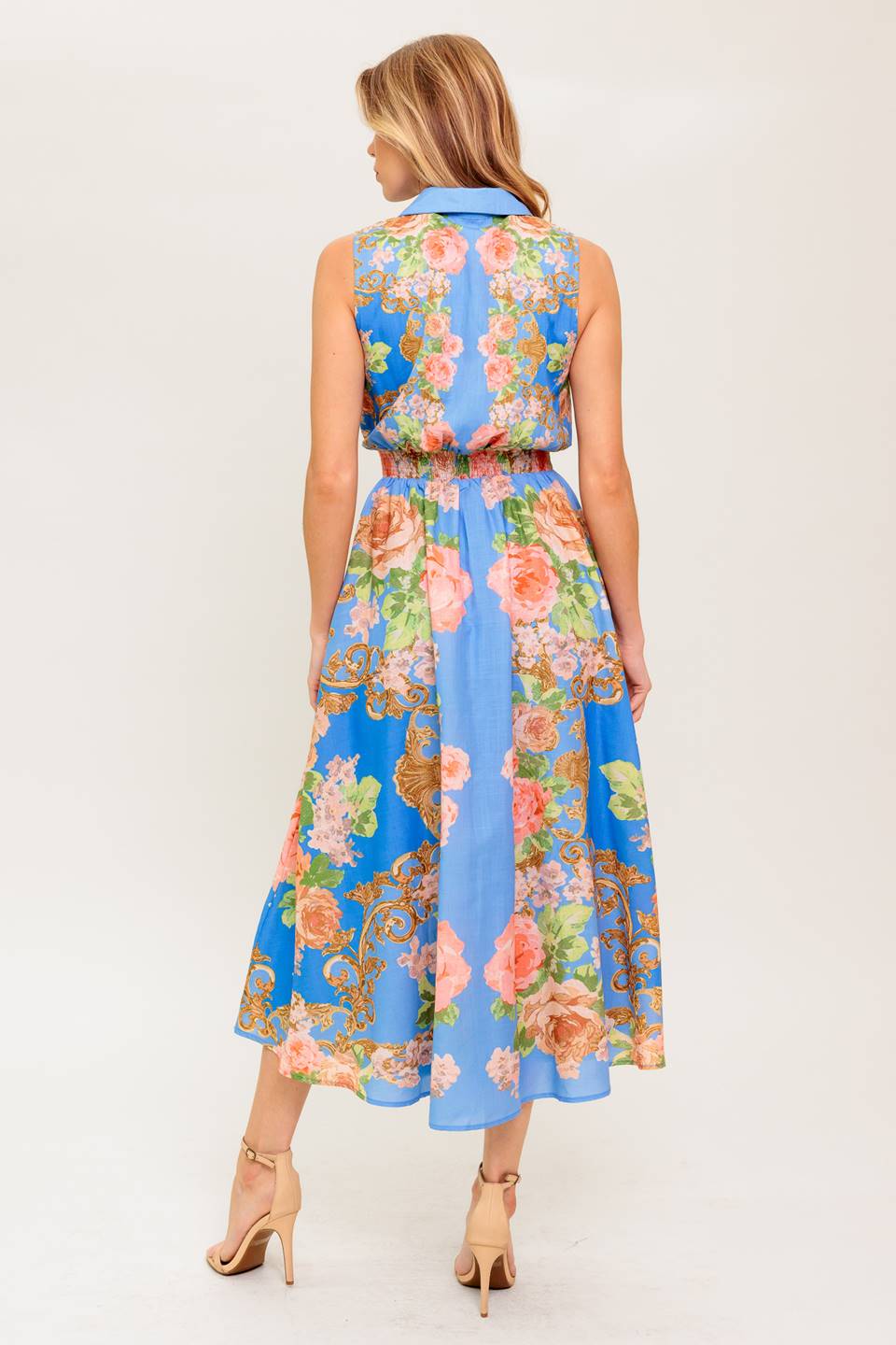 LOST IN A DREAM WOVEN MIDI DRESS