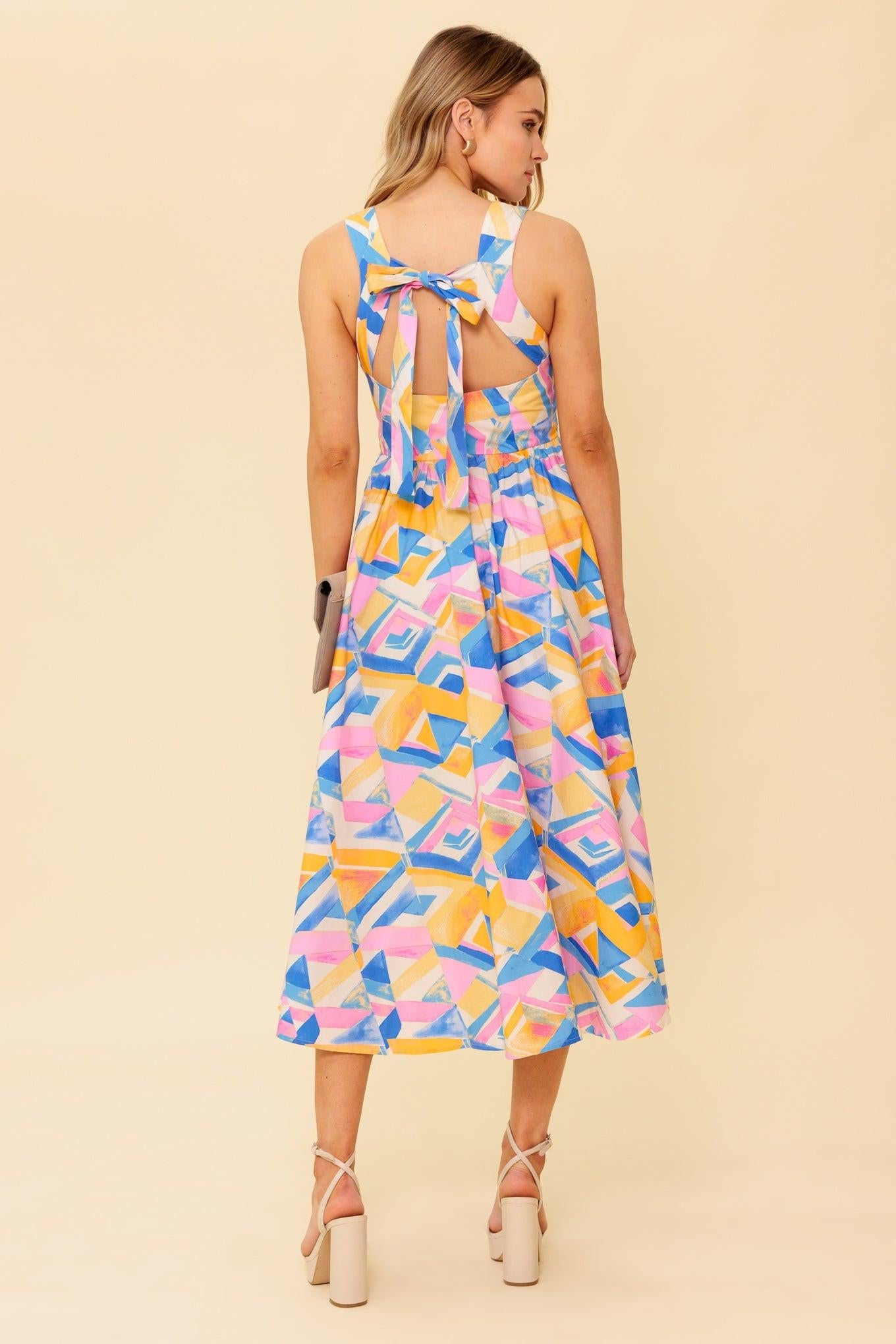 PATTON PARK BLUE WOVEN MIDI DRESS
