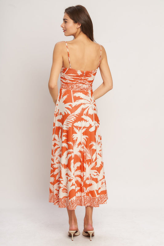 HEATWAVE RESORT POWER MESH MIDI DRESS