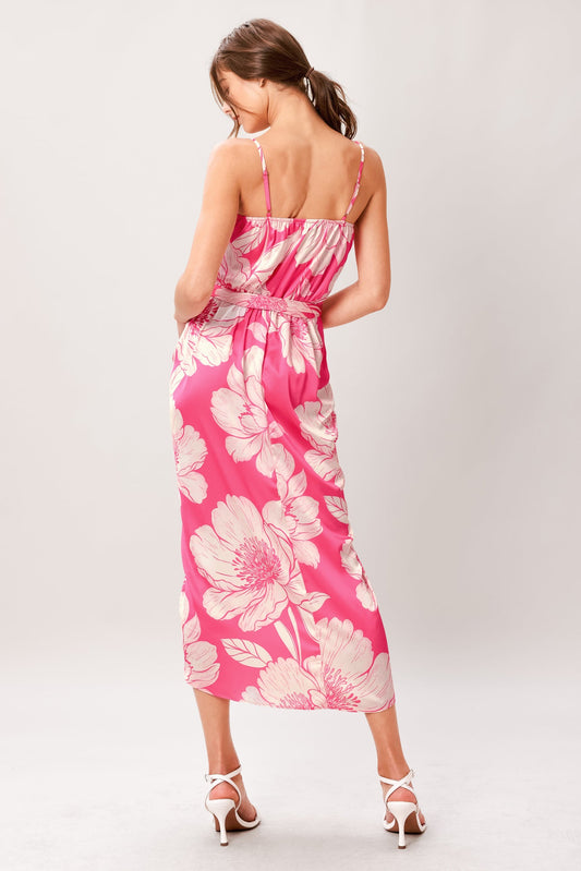 BOLD PETALIA WOVEN MIDI DRESS