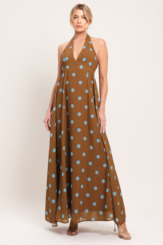 DOTTY LOVE WOVEN MIDI DRESS
