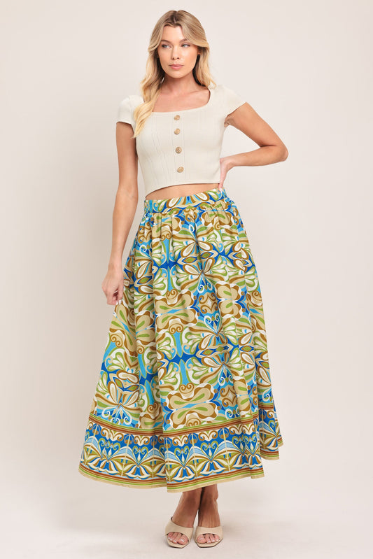 ISLAND MOSAIC WOVEN FULL SKIRT