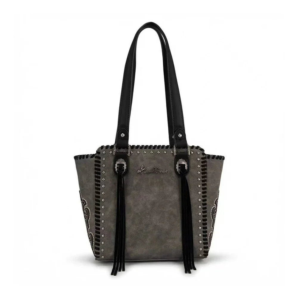 Montana West Western Tassel Studded Tote Bag