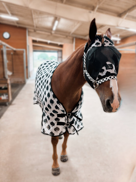 Smokin Spades Mesh Fly Sheet w/ Removable Neck Cover