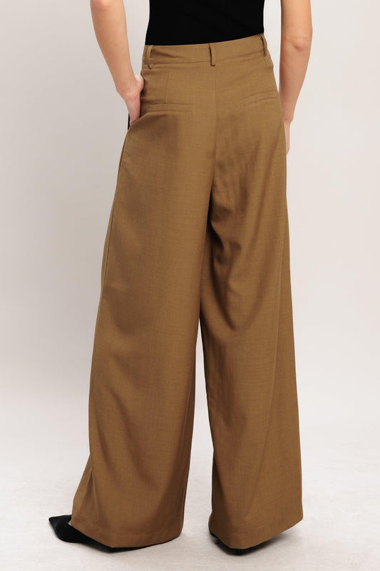 UMBER FLOW WOVEN WIDE LEG PANTS