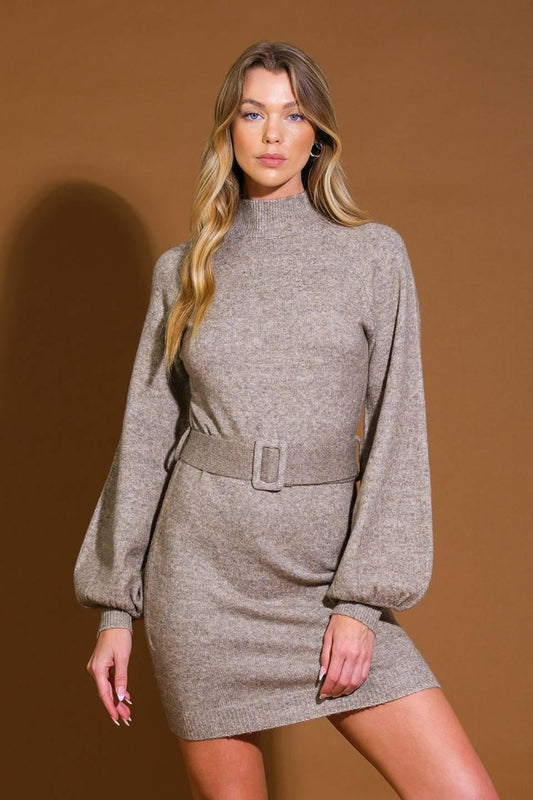 ALONG THE SHORELINE SWEATER MIDI DRESS
