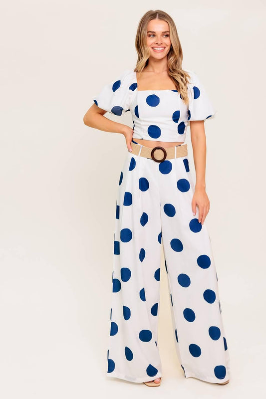 COCONUT KISS NAVY TOP AND PANT SET