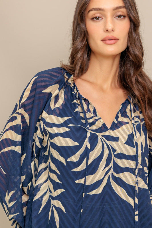 MIDNIGHT WALK WOVEN TOP